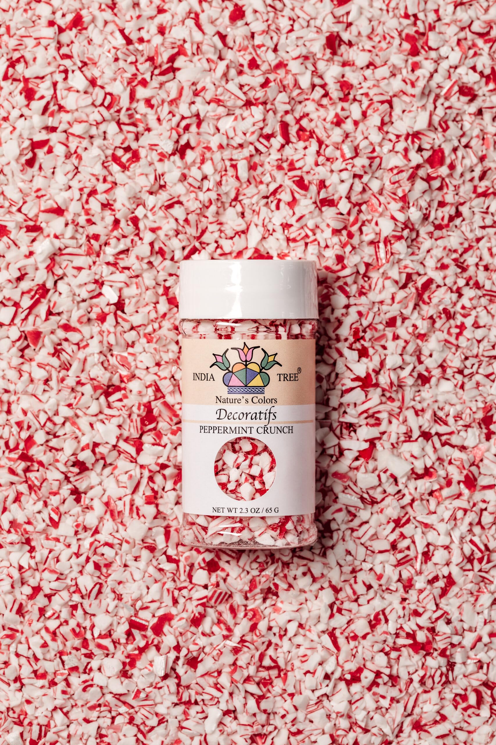 India Tree Nature's Colors Peppermint Crunch, 2.3 oz | Natural Crushed Peppermint Candy Topping | Holiday Baking, Christmas Decorating - Image 6