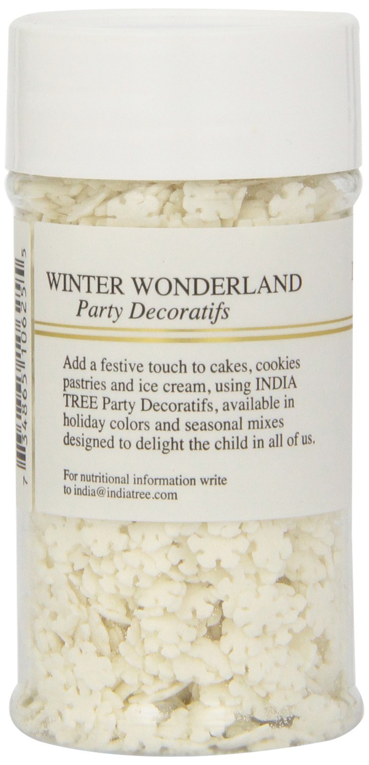 India Tree Winter Wonderland White Snowflake Sprinkles, 1.7 oz Jar (2-Pack) | Edible Snowflakes for Holiday & Winter Baking - Image 3